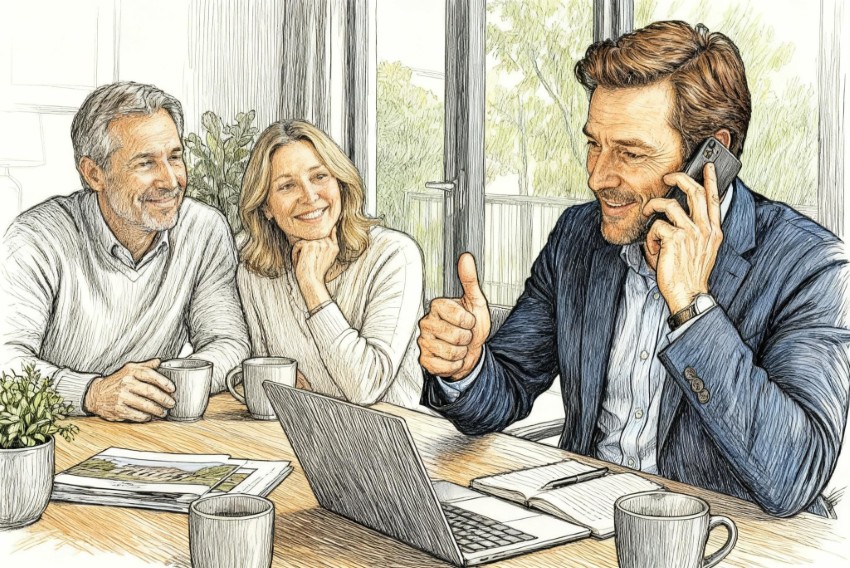 Estate agent working to get his client the best result