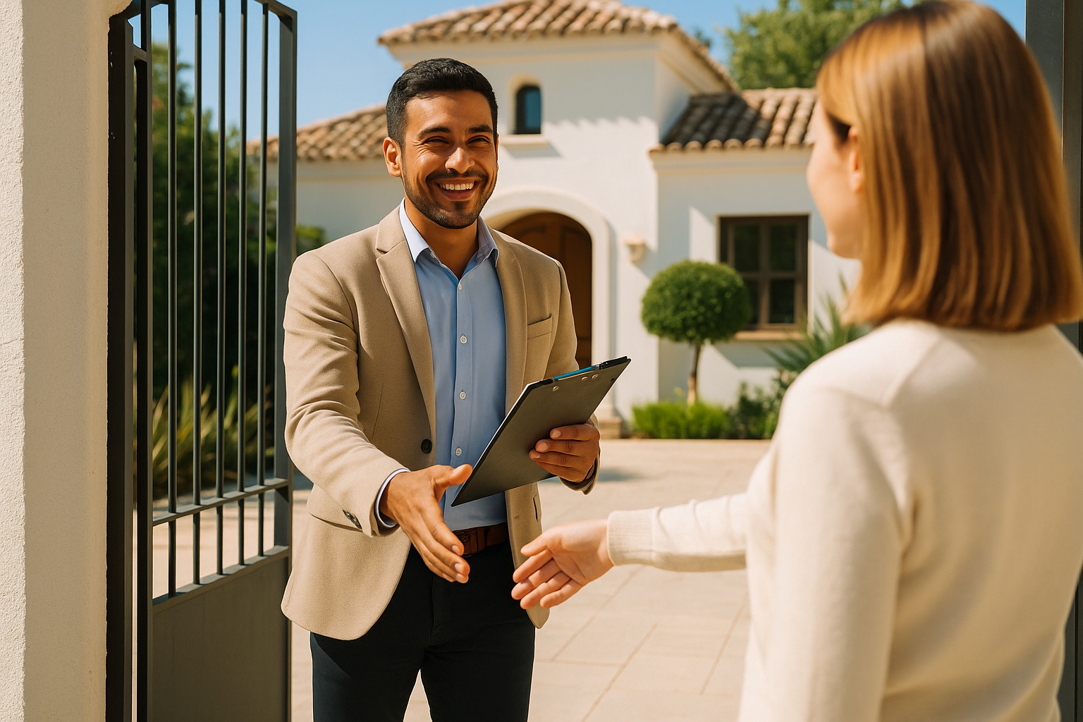 Kostenlose immobilienbewertung an der Costa del Sol buchen immobilienmakler besucht immobilieneigentümer an der Costa del Sol zur bewertung