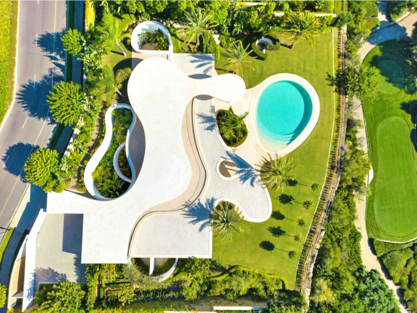 Finca Cortesin Villa Curves Overhead view of this curvaceous villa at Finca Cortesin