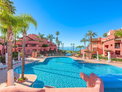 Renovated 3 bedroom beachfront garden apartment at Cabo Bermejo on the New Golden Mile Estepona