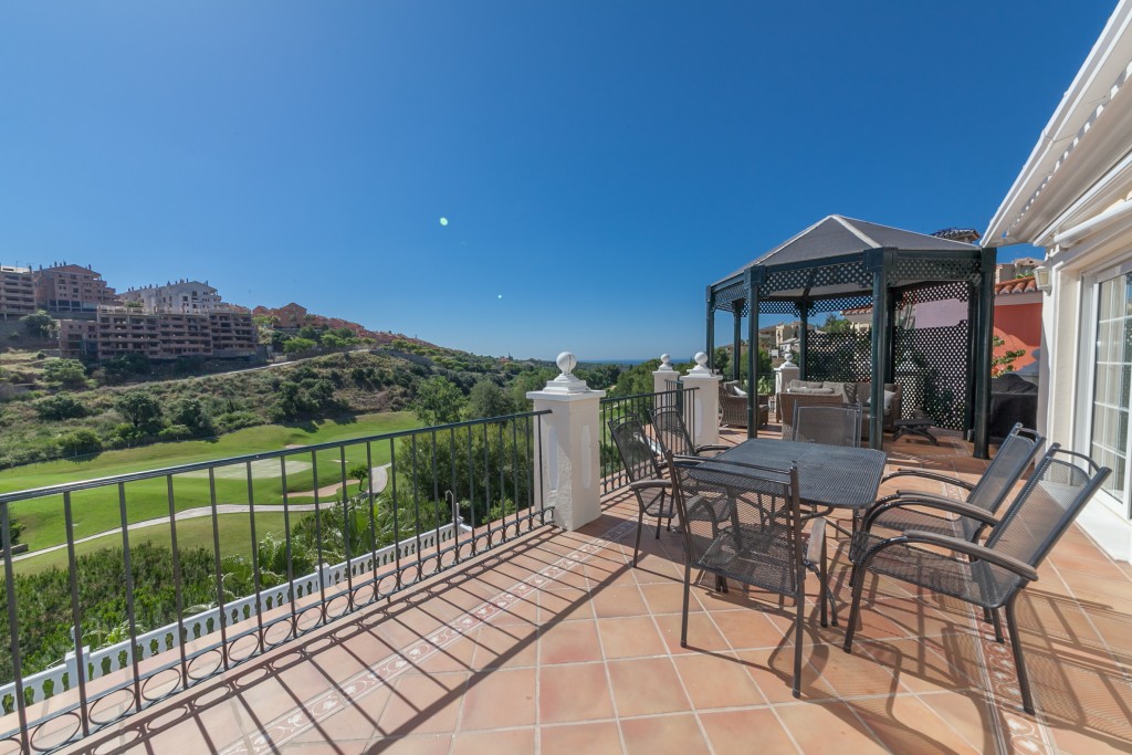 Upper terrace views Elviria Sea View Villa-8